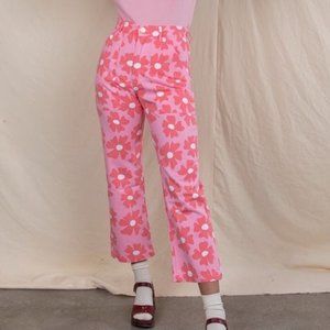 Big Bud Press Flower Power Work Pants Pink Small